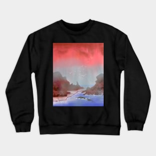 Peaceful Stormy Ocean Shoreline Crewneck Sweatshirt